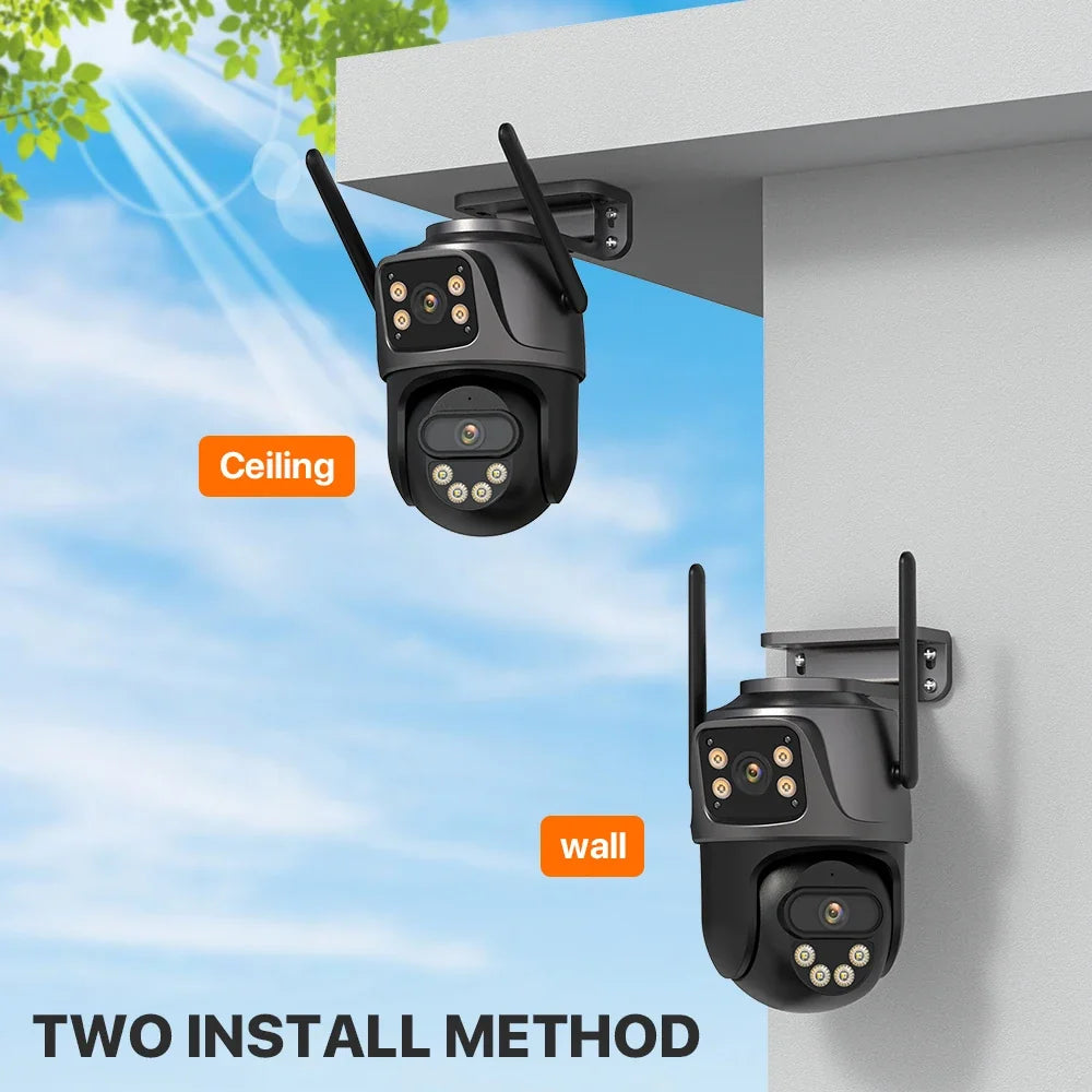 Caméra De Surveillance Extérieure Double Objectif 4K Wi-Fi