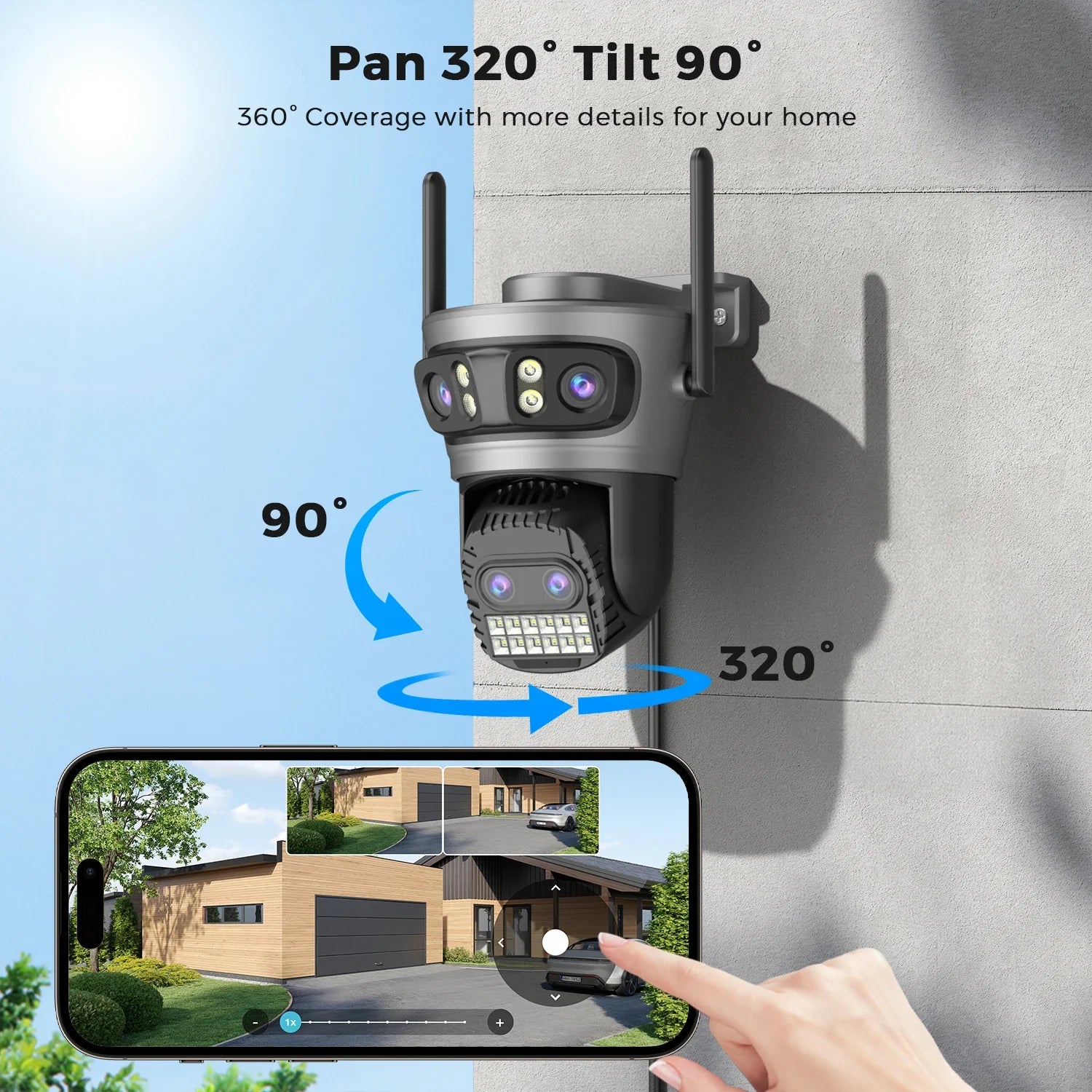 Caméra De Surveillance Extérieure PTZ WiFi 20MP