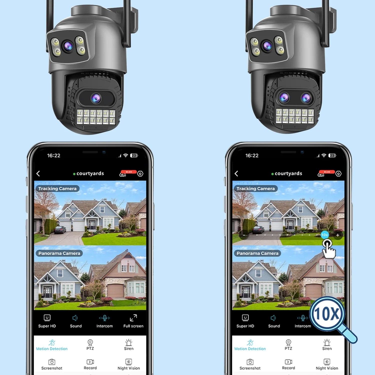 Caméra De Surveillance WiFi PTZ Double Écran 15MP