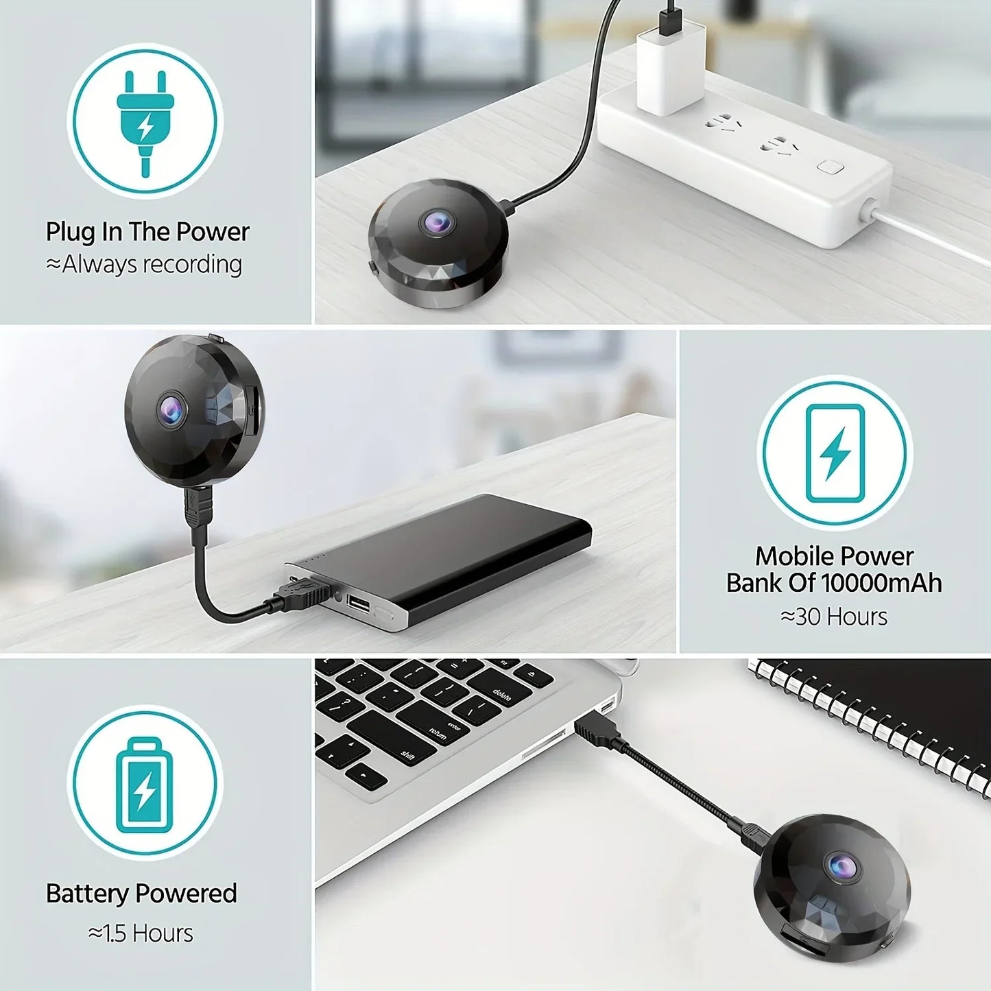 Mini Caméra De Sécurité Wi-Fi Grand Angle 1080P